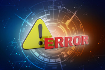 Poster - 3d rendering Exclamation sign with error