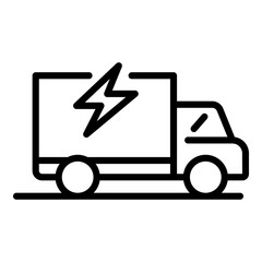 Poster - electric truck icon. outline electric truck vector icon for web design isolated on white background