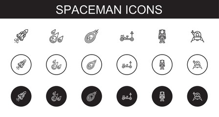 Wall Mural - spaceman icons set
