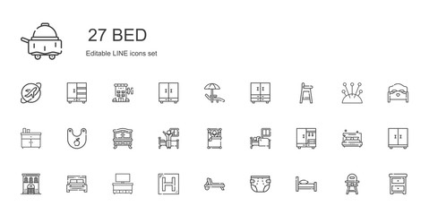 Wall Mural - bed icons set