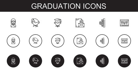 Sticker - graduation icons set