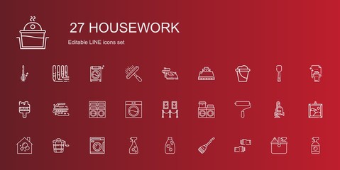 Sticker - housework icons set