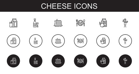 Canvas Print - cheese icons set