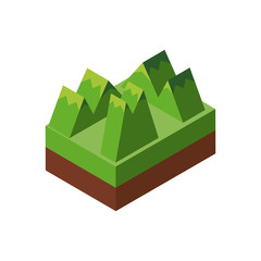 Sticker - Isolated isometric mountains vector design