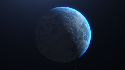 Wall Mural - Planet earth from the space at night. Elements of this image furnished by NASA - 3d illustration.