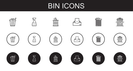 Canvas Print - bin icons set