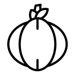 Sticker - Garden pumpkin icon. Outline garden pumpkin vector icon for web design isolated on white background