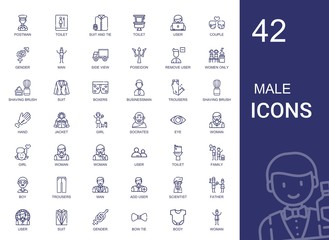 Sticker - male icons set