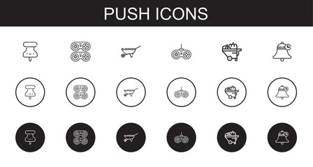 Canvas Print - push icons set