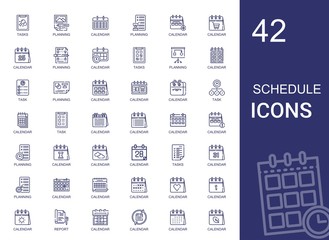 Sticker - schedule icons set