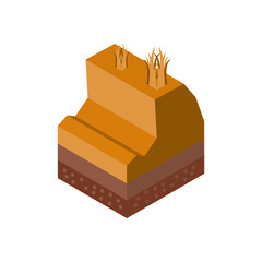 Sticker - Isolated isometric desert vector design