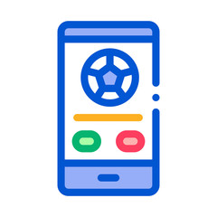 Poster - Football Match On Phone Icon Vector. Outline Football Match On Phone Sign. Isolated Contour Symbol Illustration