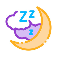 Sticker - Night Sky With Moon Icon Vector. Outline Night Sky With Moon Sign. Isolated Contour Symbol Illustration