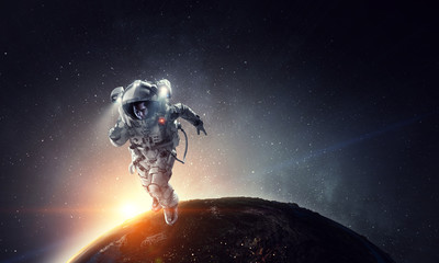 exploring outer space. mixed media