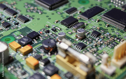 Fotomural Closeup of electronic circuit board or PCB printed circuit board