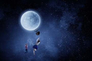 Wall Mural - Childish sweet dreams . Mixed media