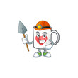 Cool clever Miner cup coffee love cartoon character design