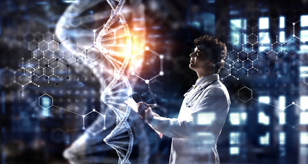 Wall Mural - innovative technologies in science and medicine. mixed media