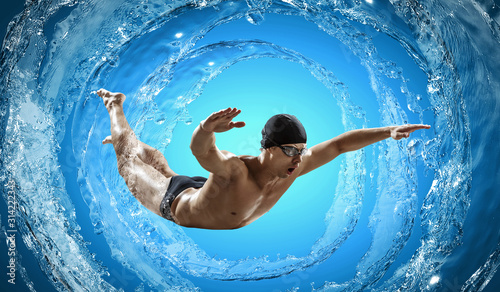 Plakaty skoki do wody  plywak-na-zawodach-rozne-srodki-przekazu