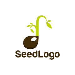 Wall Mural - Growing Seed Logo Designs Vector Seed Stock Vector 