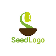 Wall Mural - Growing Seed Logo Designs Vector Seed Stock Vector 