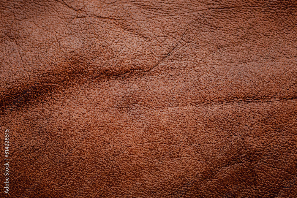 Real brown genuine leather background texture の Stock フォト 