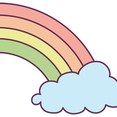 Poster - Isolated rainbow and cloud vector design