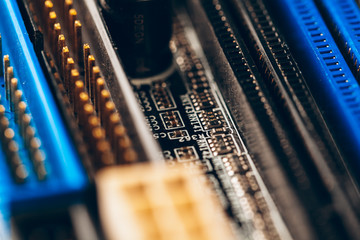 Poster - close up of a electronic circuit board with processor