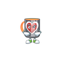 Wall Mural - Mug love mascot cartoon character style with Smirking face