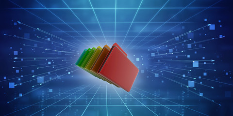 Aufkleber - 3d rendering Documents copying one file to another