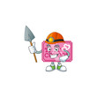 Cool clever Miner pink love coupon cartoon character design