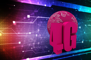 Poster - 3d rendering 4G symbol wifi