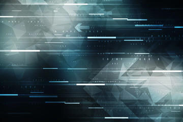 Poster - 2d illustration Abstract futuristic electronic circuit technology background