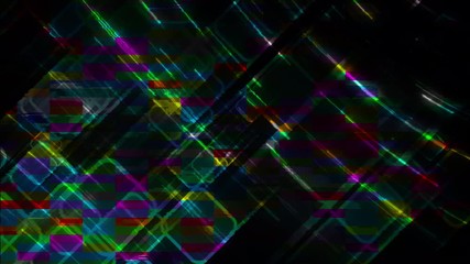 Poster - computer generated glitch. 3d rendering video error, pixel multi-colored zigzags noise