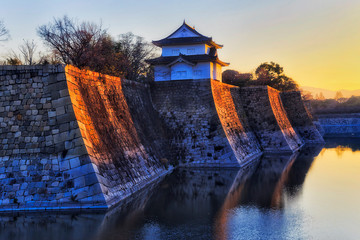 Poster - JP Osaka castle 4 walls rise