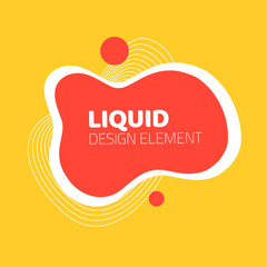 Fluid shape or liquid graphic element design vector on dark background for flyer or presentation template, gradient abstract geometric shapes for trendy text, wavy splash and curvy backdrop image