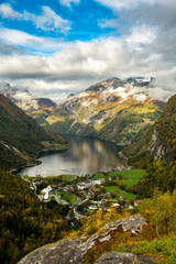 Wall Mural - famous geirager fjord in norway