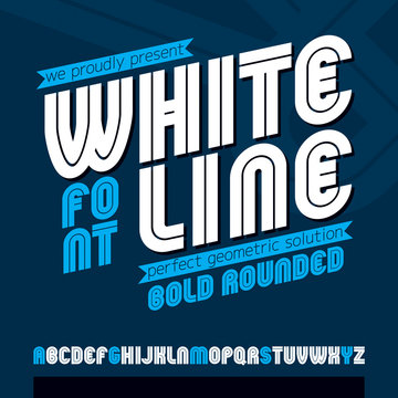 Vector capital bold English alphabet letters made with white lines, best for use in corporate logotype design