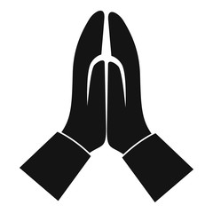 Sticker - Person hands prayer icon. Simple illustration of person hands prayer vector icon for web design isolated on white background