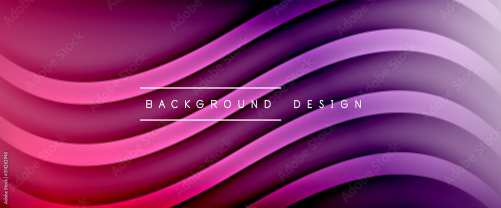 Dynamic trendy fluid color gradient abstract background with flowing wave lines. Vector Illustration - obrazy, fototapety, plakaty 