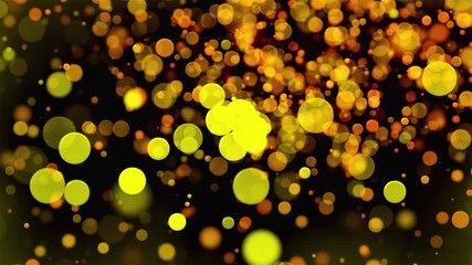Poster - Christmas background with glittering gold circles bokeh, computer generated. 3d rendering