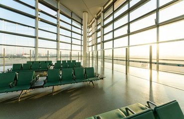 Canvas Print - Chairs in modern airport terminal