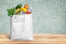 Full Shopping  Bag With Colorful Vegetable