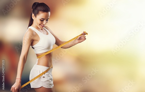 Fotografía Fitness woman weight loss, slim body, healthy lifestyle concept