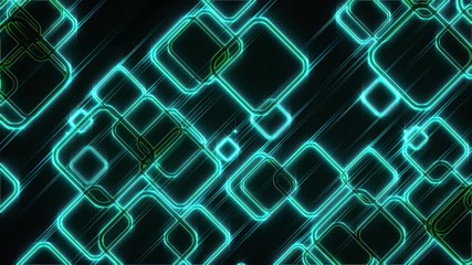 Aufkleber - Abstract glow squares and lines, computer generated. 3d rendering of web background