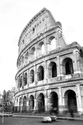 black and white photos of the ancient Colosseum of Rome Wallpaper Mural
