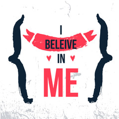 Wall Mural - I believe in me Self confidance motivational poster