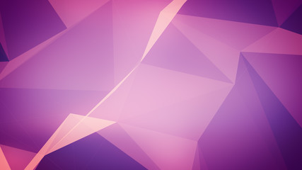 Poster - 3d illustration of pinky background of triangles connected with each other. 