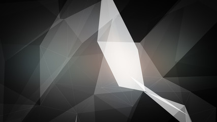 Poster - 3d illustration of dark grey triangles background.