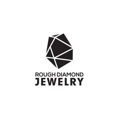 Sticker - Raw rough diamond logo design vector template